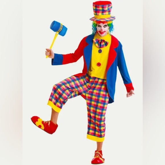 NWT Creepy Clown Costume - Multicolor Adult Medium - Picture 1 of 3